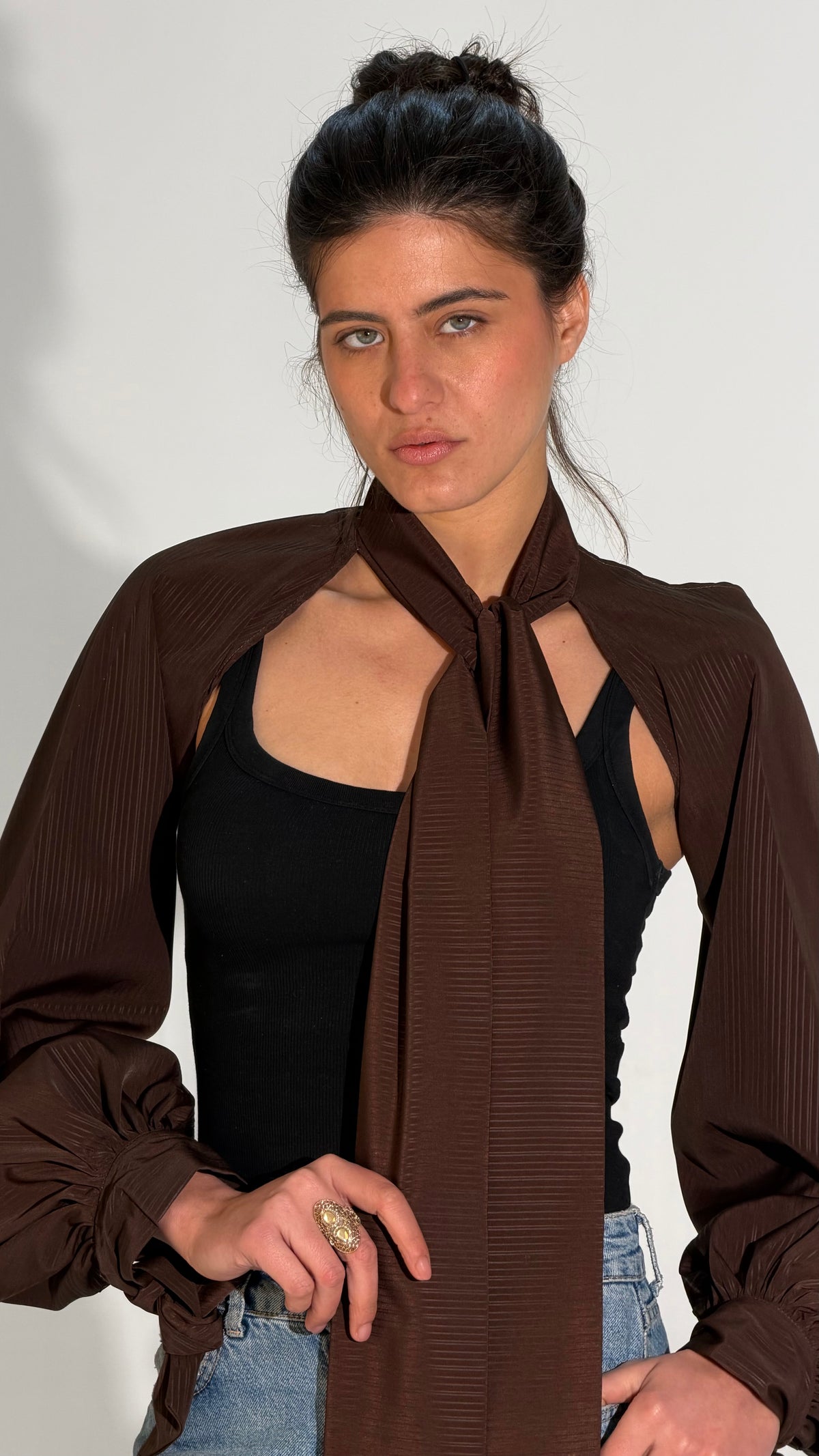 Puff Sleeves Over-Shawl