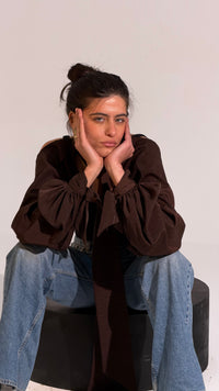 Puff Sleeves Over-Shawl