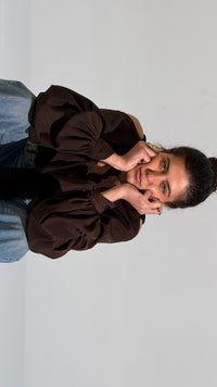 Puff Sleeves Over-Shawl