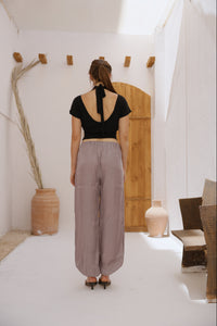 Open Back Draped Top